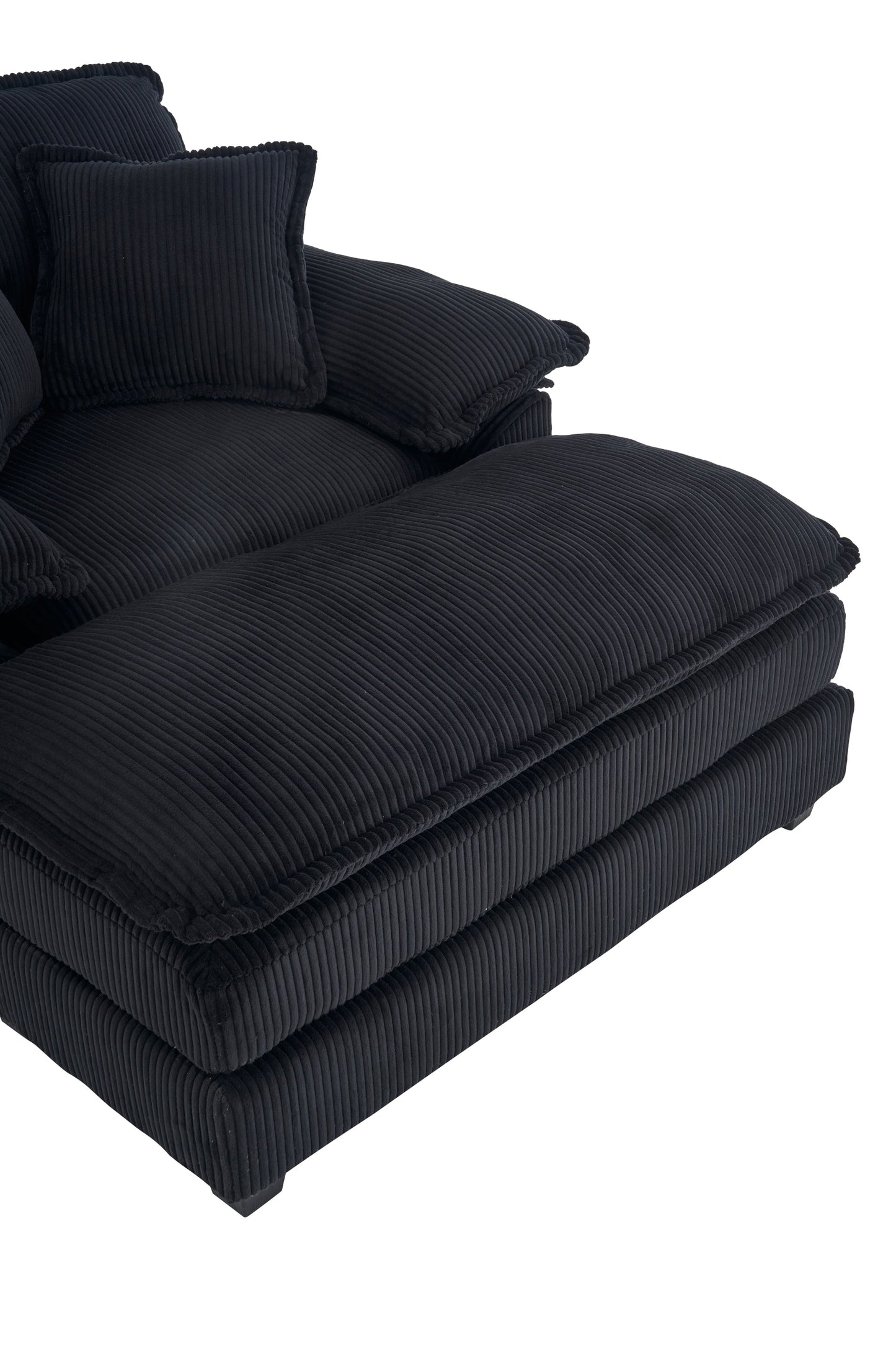 NEW 56.3 Inch Corduroy single sofa With  2 toss pillows and a ottoman ,Comfy Sofa- Deep Seat Couch for Living Room