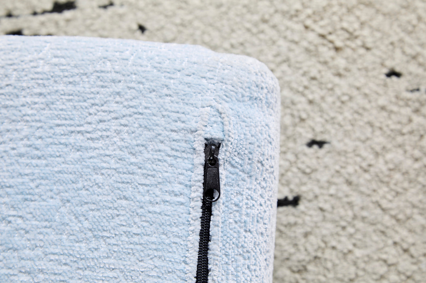 NEW Light Blue Chenille Fabric Floor Couch Compression Convertible Sofa Bed with Pillow Back Support Armrest Comfy Futon Couch Lounge Sleeper Bed