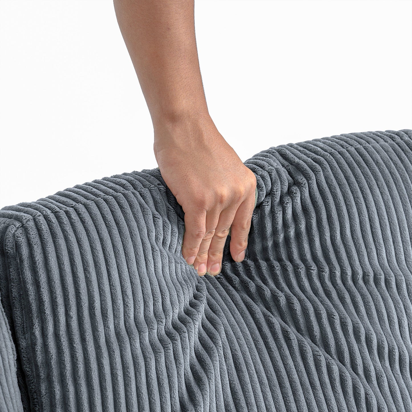 NEW Modern L-Shaped Sectional Sofa with Padded Cashmere Upholstery – Space-Saving Design for Living Rooms & Apartments, Easy Assembly, Grey