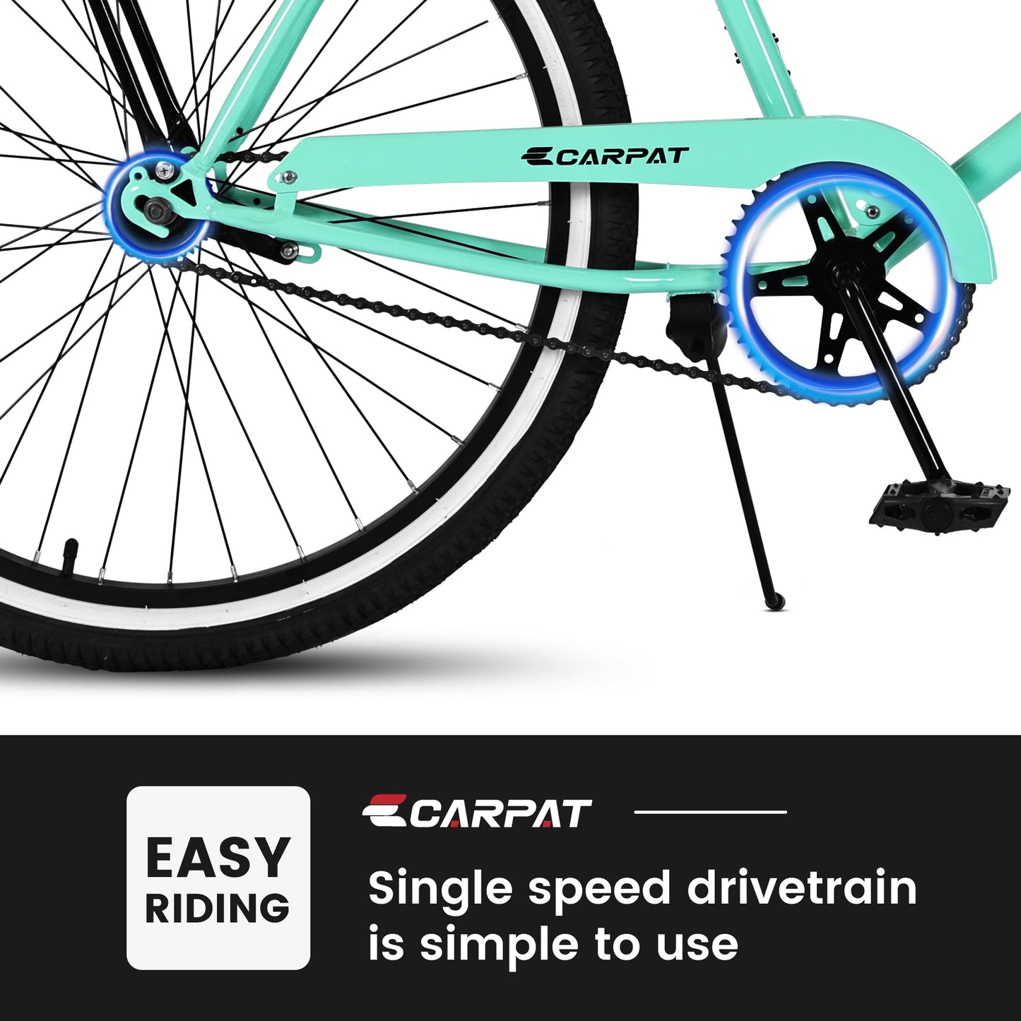 NEW S26204 26 Inch Beach Cruiser Bike for Men and Women, Steel Frame, Single Speed Drivetrain, Upright