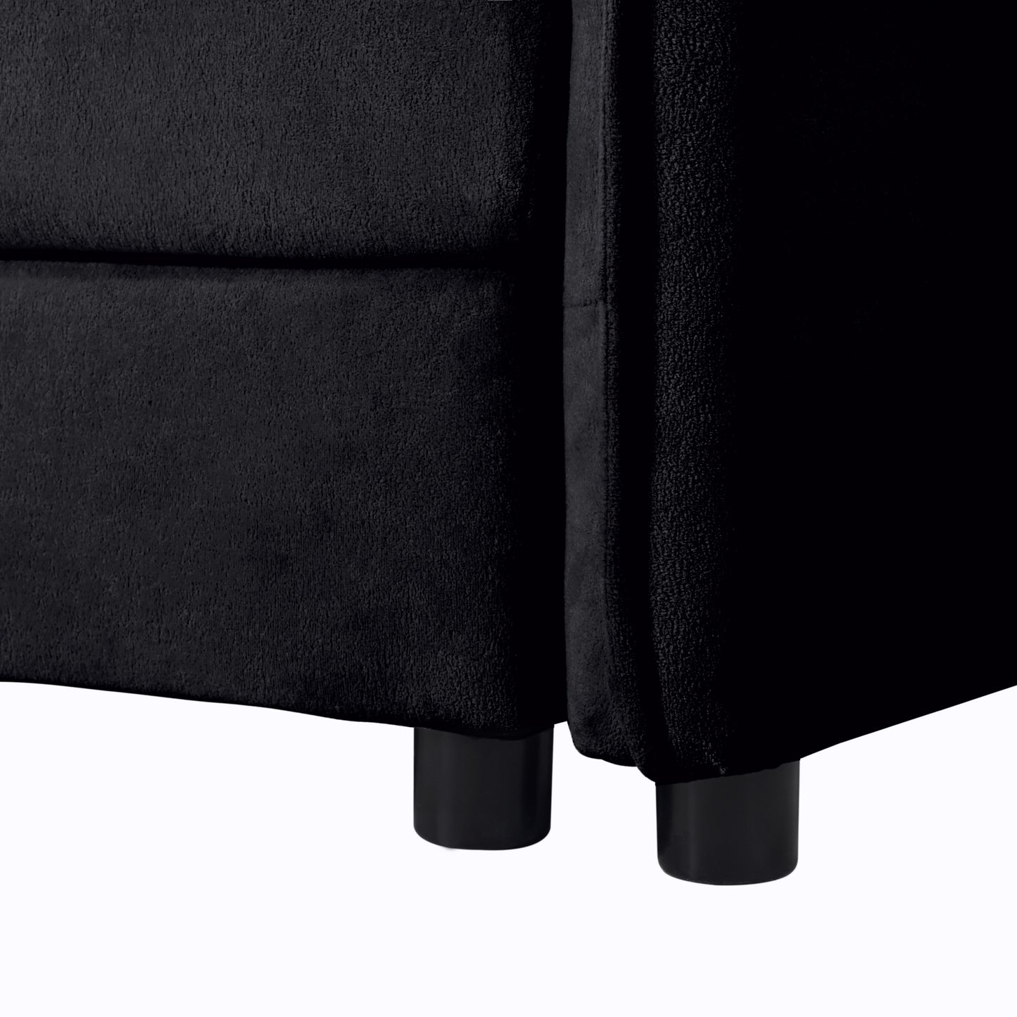 NEW Modern Chenille Deep Seat Sectional Sofa Cloud Couch with Ottoman, Comfy Love Seat Upholstered Modular L Shaped Couch, Black
