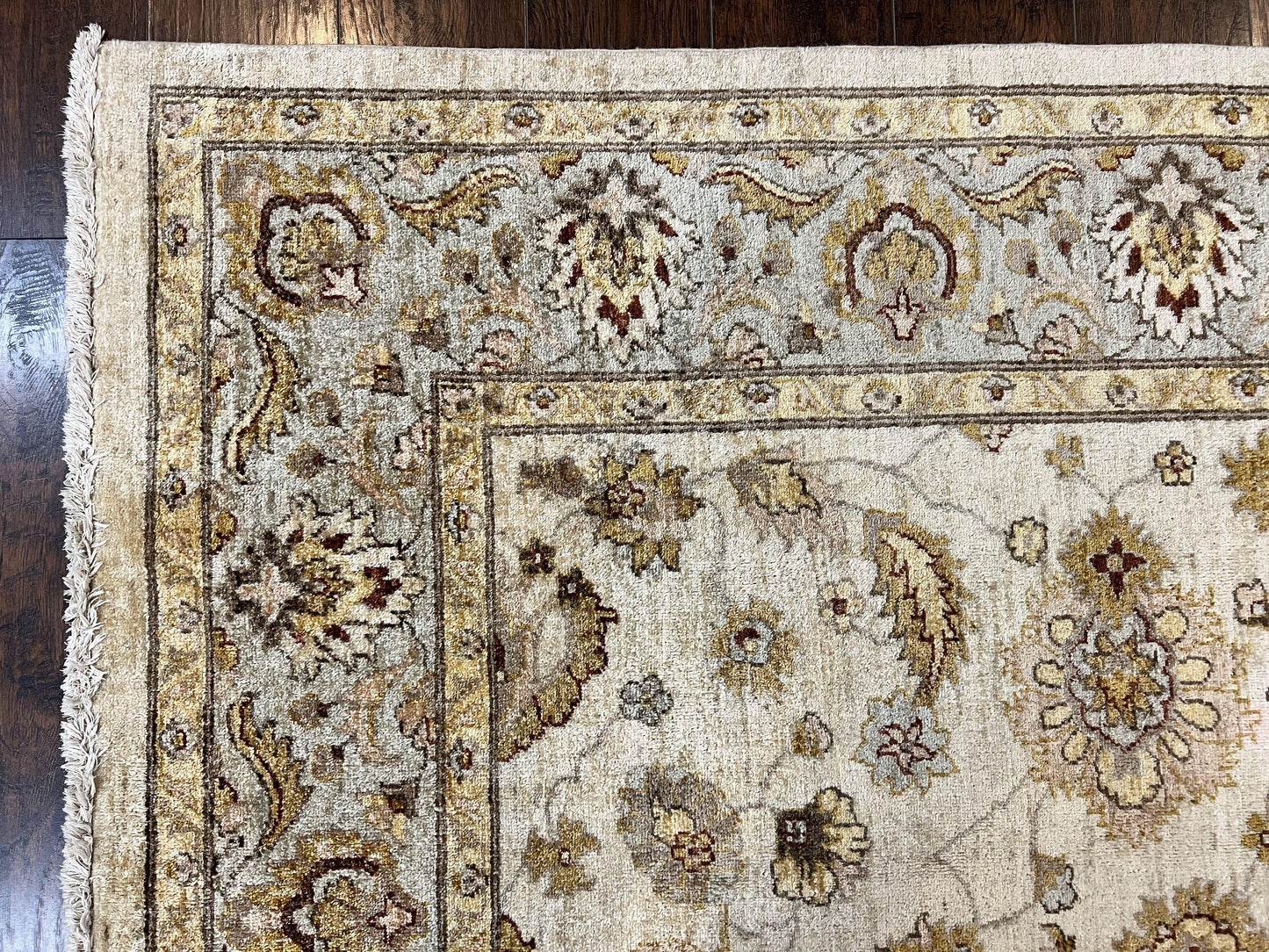 USED Peshawar Rug 8x10, Oushak Rug, Neutral Colors Hand Knotted Farmhouse Rug