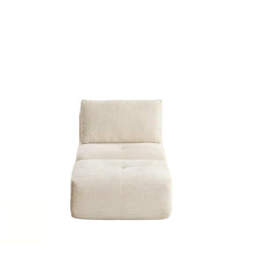 NEW Modern Memory Foam Compressed Sofa,Single Chaise Longue for Living Room,Pet-Friendly Cloud Modular Sectional SofaMovable Ottoman