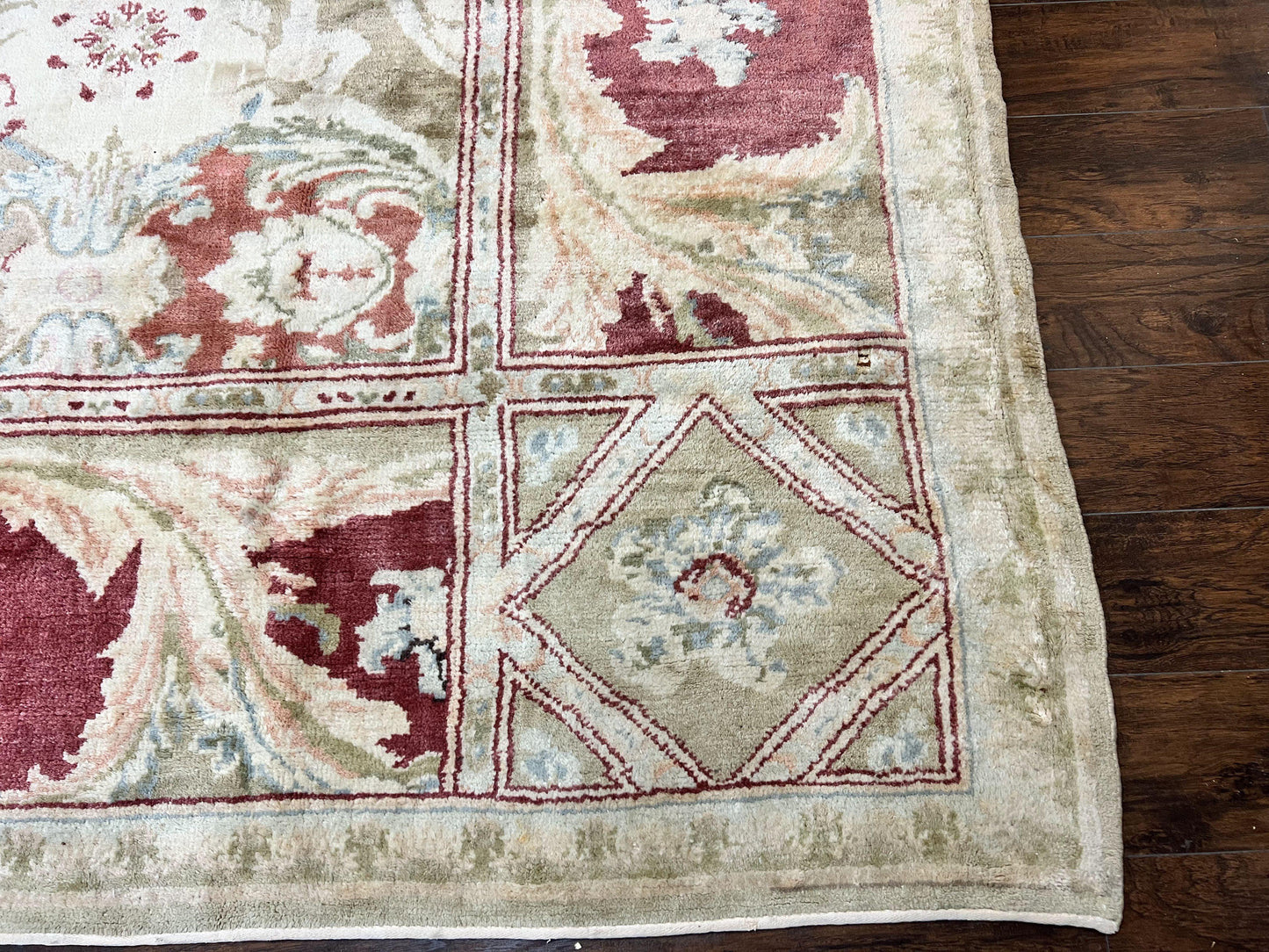 USED Large Egyptian Oushak Rug 12x21, Wool Handmade Vintage Carpet, Allover Pattern, Oversized 12 x 21 ft Traditional Rug