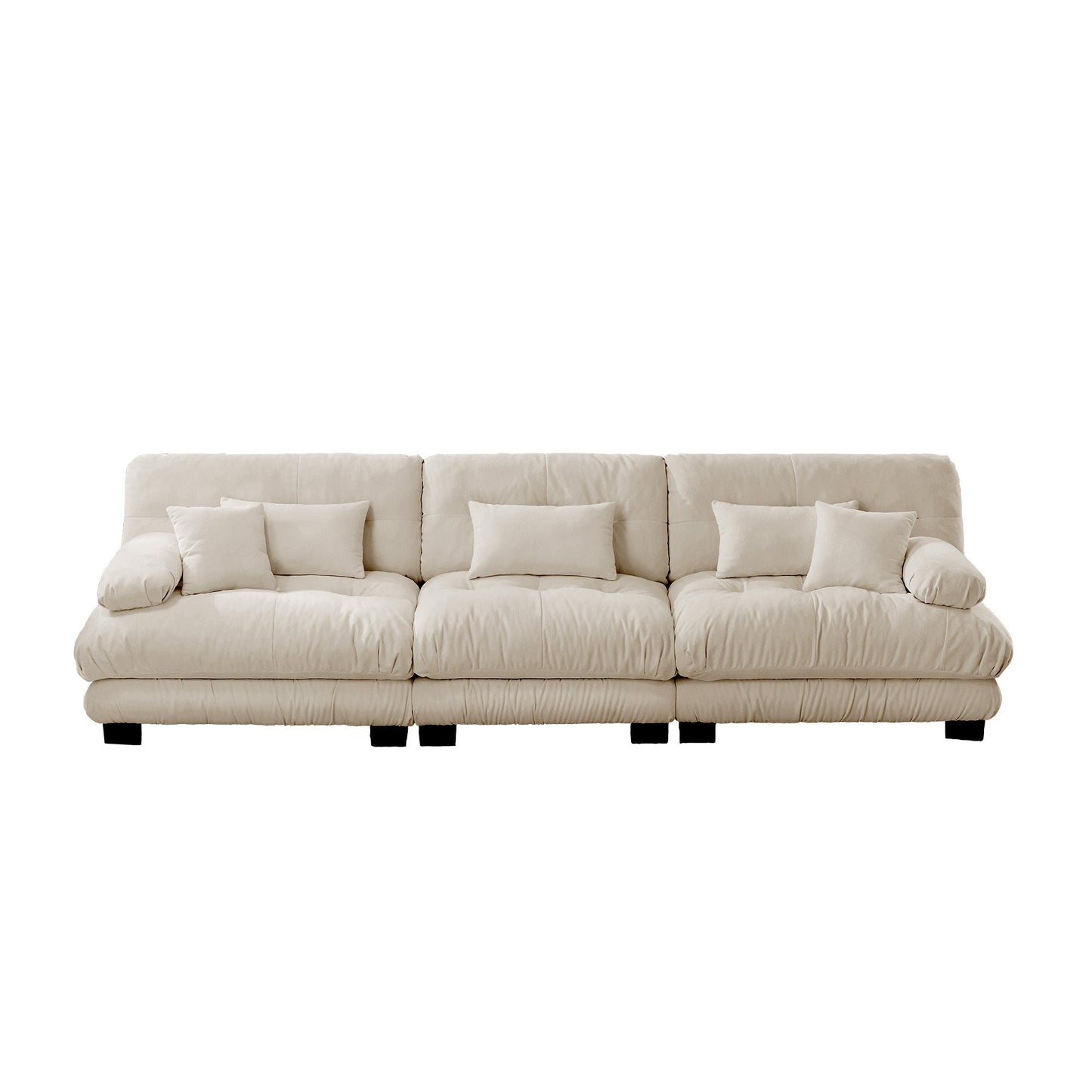 NEW 3-Seater Sectional Sofa Modular Deep Seat Sofa Couch , Chenille Sofa Soft Comfy Upholstered Furniture for Living Room, Apartment, Studio, Office,Chenille Light coffee