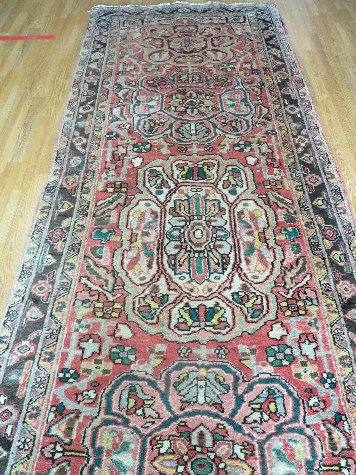 USED 3' 9" X 10' 6" Semi Antique Handmade Turkish Wool Runner Rug