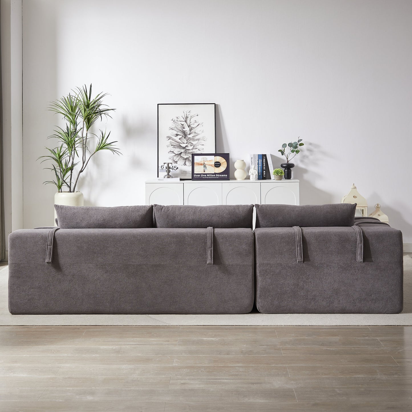 NEW Modern Chenille Upholstered Sectional Sofa Couch Set,Modular 108' L Shaped Sectional Living Room Sofa Set With 6 Pillows,Free Combination Sofa Couch for Living Room,Bedroom(Left Chaise)W834P240001