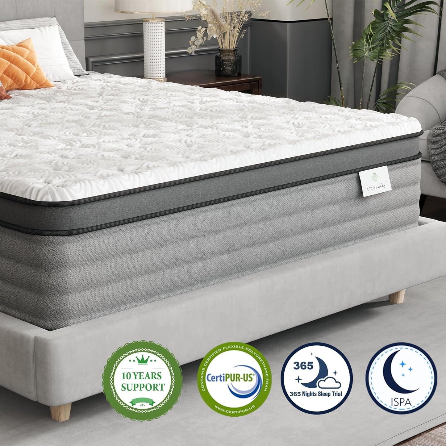 NEW King Size Contemporary Memory Foam Hybrid Mattress
