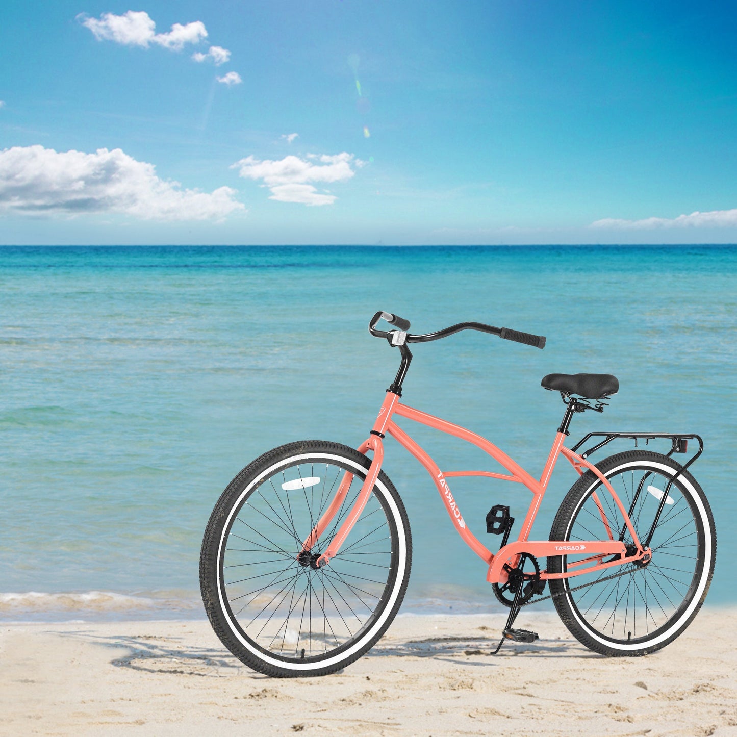 NEW S26204 26 Inch Beach Cruiser Bike for Men and Women, Steel Frame, Single Speed Drivetrain, Upright Comfortable Rides, Multiple Colors