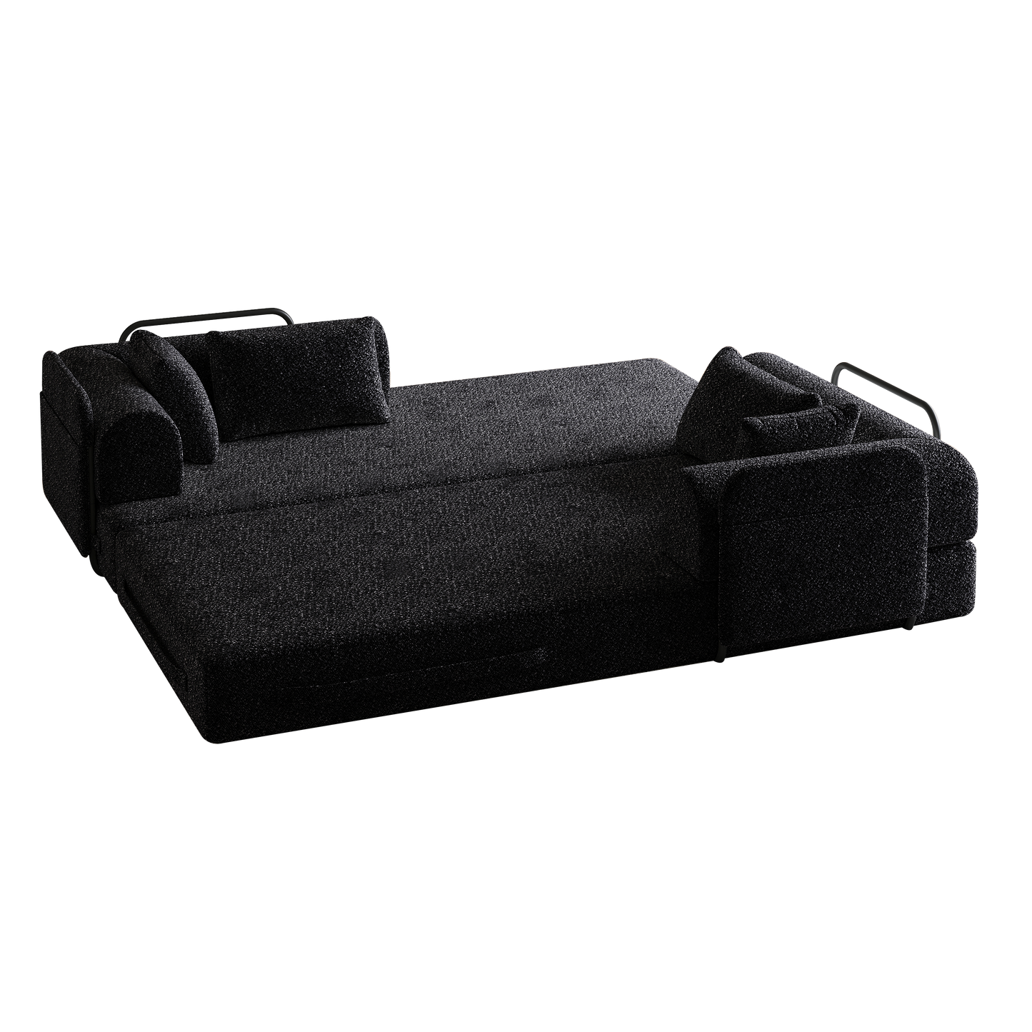 NEW 78.7-Inch Convertible Sleeper Sofa Bed with Cylindrical Pillow, Chenille Folding Mattress Couch with ,Folding Sofa Bed with Side Pocket, Floor Sofa Lounge Couch for Living Room Bedroom Lounge Studio