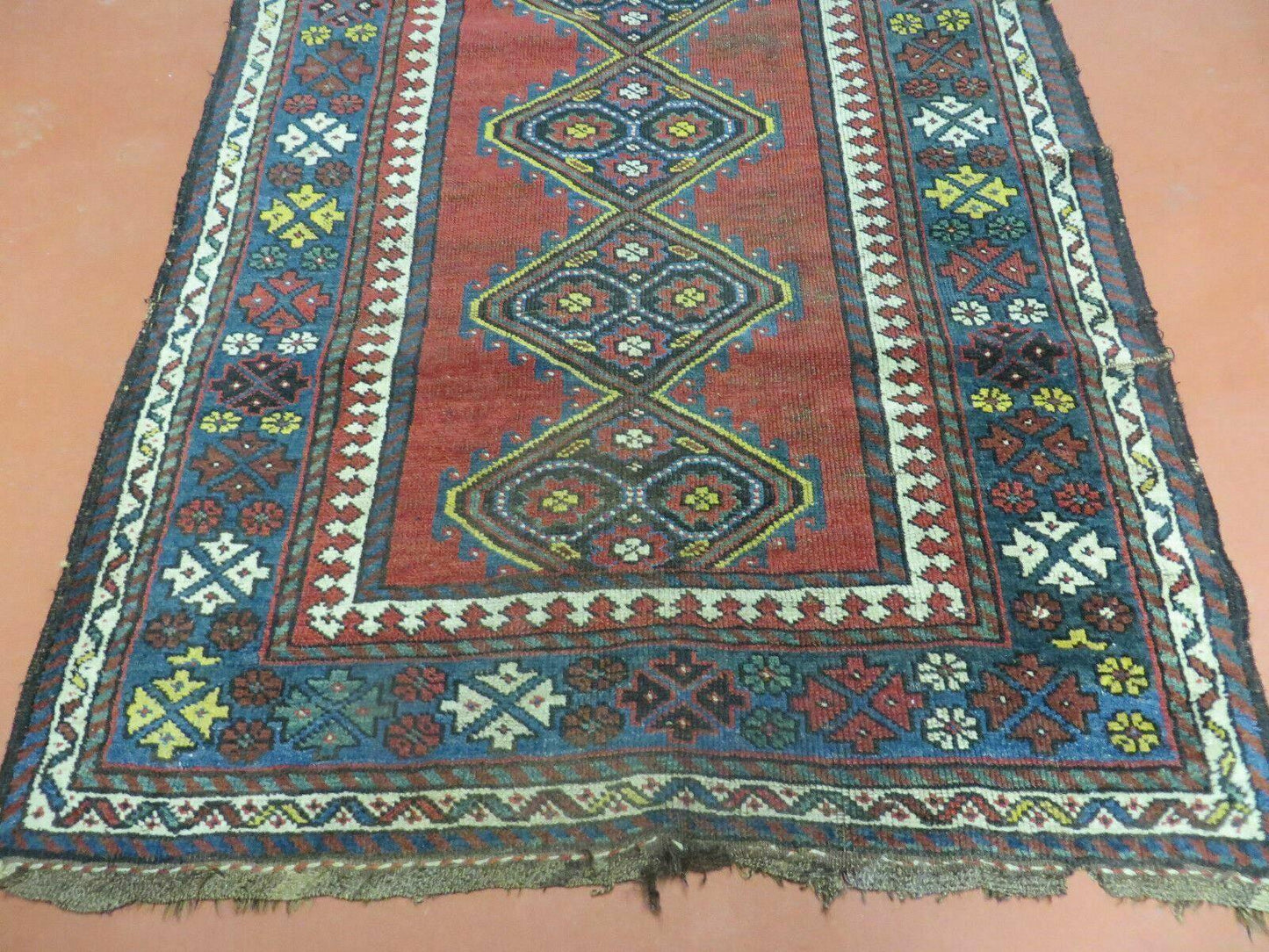 USED 3' X 6' Antique 1920s Handmade Caucasian Karabagh Ganjeh Talesh Wool Rug Nice