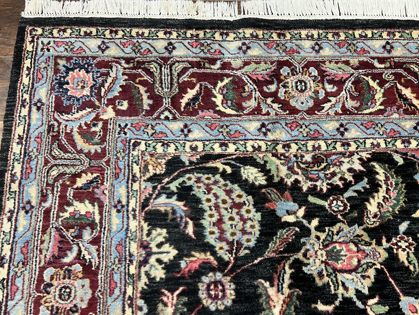 USED Indo Persian Rug 8x10, Nourison Carpet, Floral, Hand Knotted Vintage Wool Rug