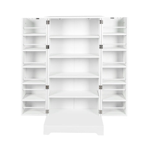 NEW Kitchen Storage Cabinet with Adjustable Shelves, Racks and Doors, Freestanding Kitchen Hutch Cupboard, Buffet Sideboard for Living Room or Dining Room, White