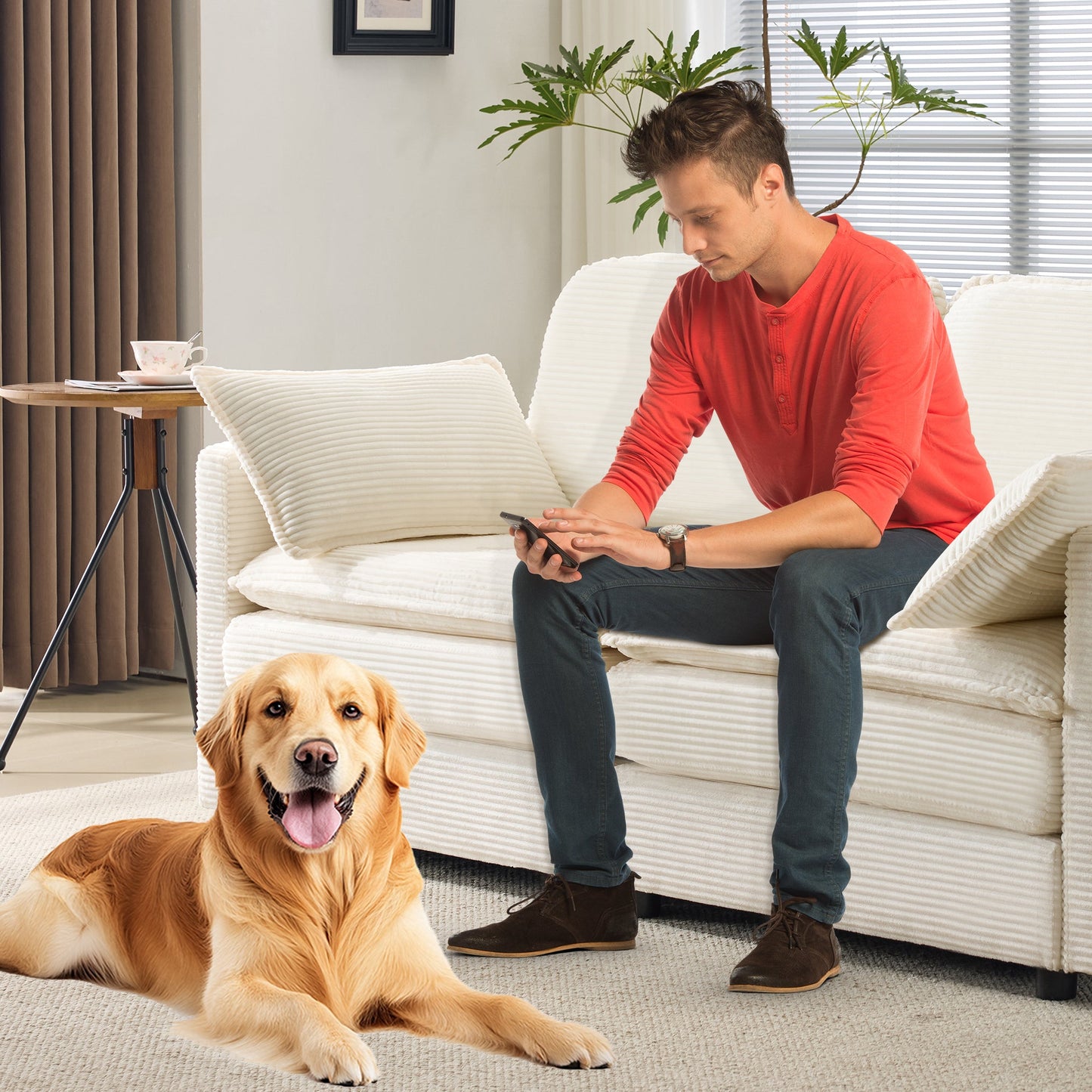 NEW 69' PLUSH Cloud Loveseat Modular 2-Seater Sectional Sofa