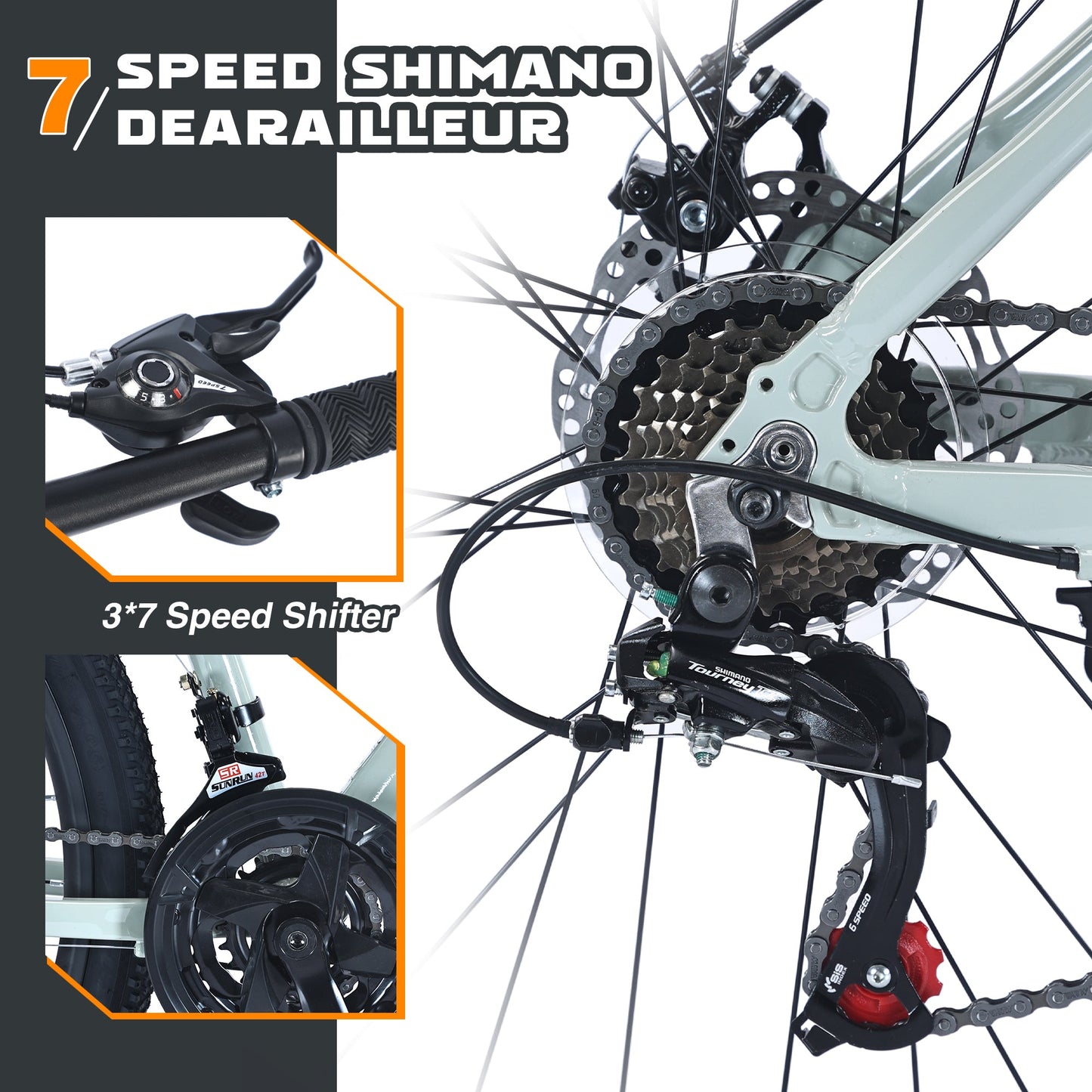 NEW 27.5 Inch Wheels 21 Speed Mountain Bike, for Men Women Boys and Girls, Front Suspension,Aluminum Alloy Frame