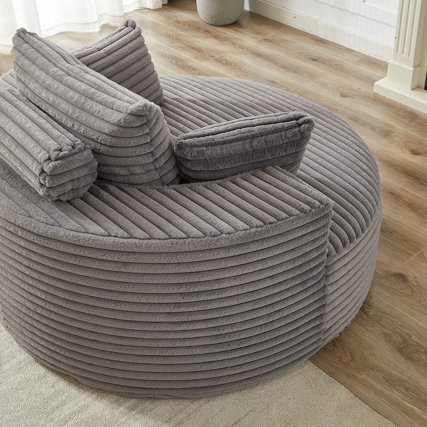 NEW 55''L Corduroy Sponge Single Sofa Fluffy Modern Sleeper Chair