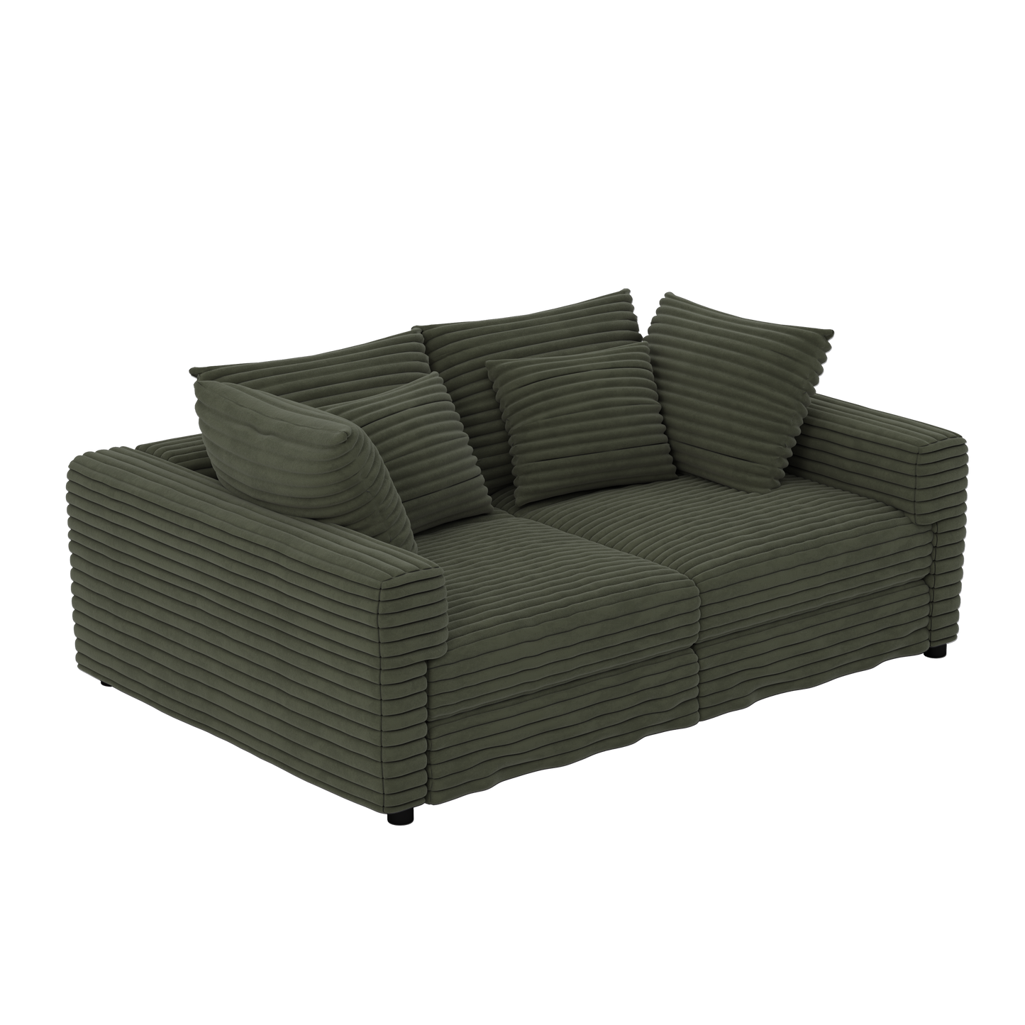 NEW 102.4 ' Plush Corduroy 4-Seat Sofa,Modern Comfy Upholstered Sofa Cloud Couch,Deep Seat Couches with Soft Pillows,Convertible Deep Seat Sofa Lounge Chair for Living Room Bedroom,Apartment,Office,Green