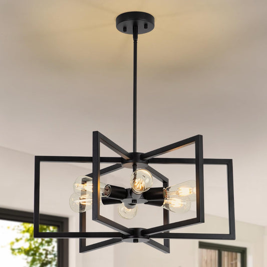 NEW Black 23 Inch Farmhouse Chandelier For Dining Room