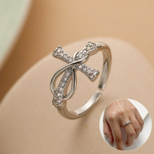 NEW Simple Color Matching Copper Ring Fashion Cross Evil Rings For Women Girl Finger Accessories Party Jewelry Gift