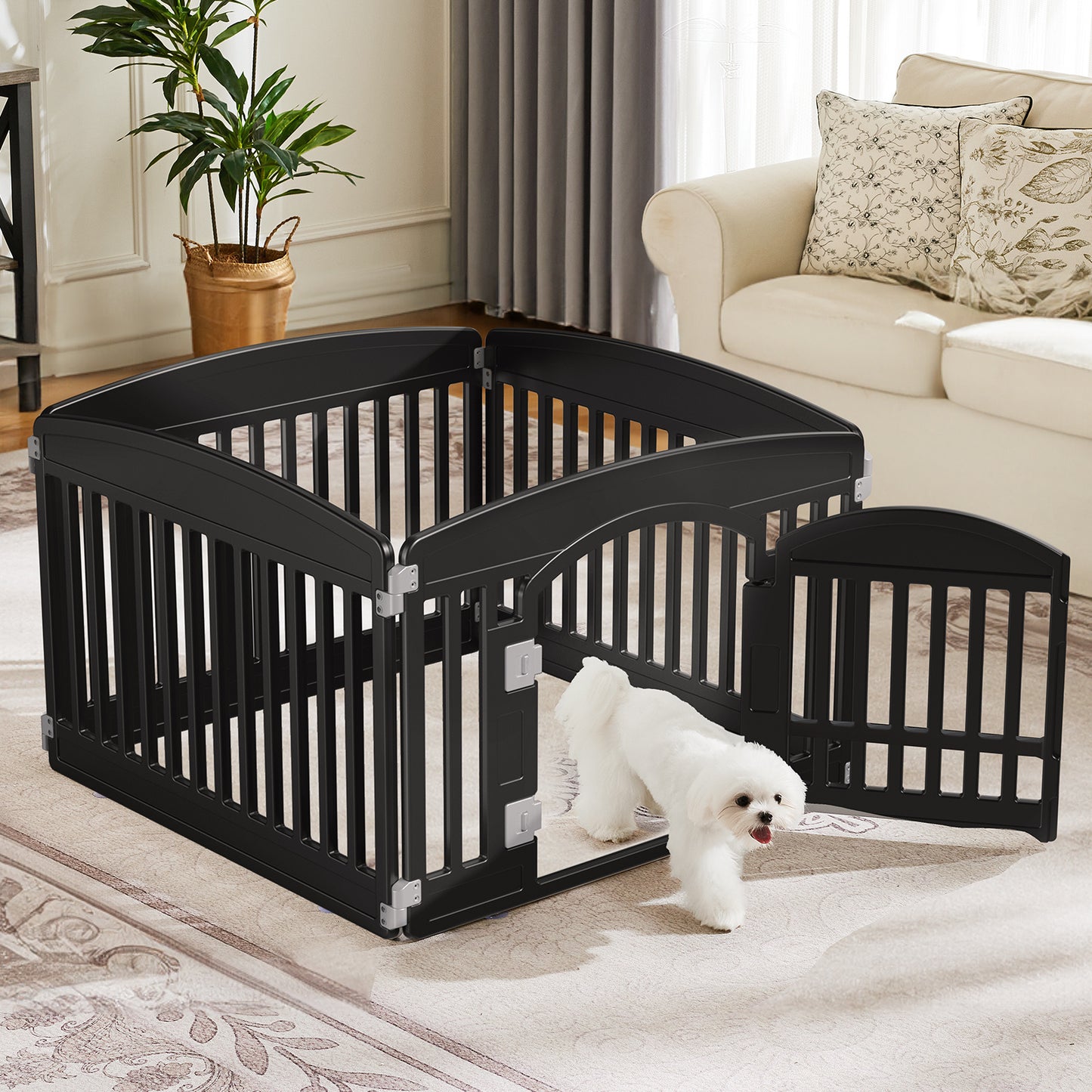 NEW SMUG Indoor Outdoor Pet Dog Game Lockable Door Playpen Cage Fence