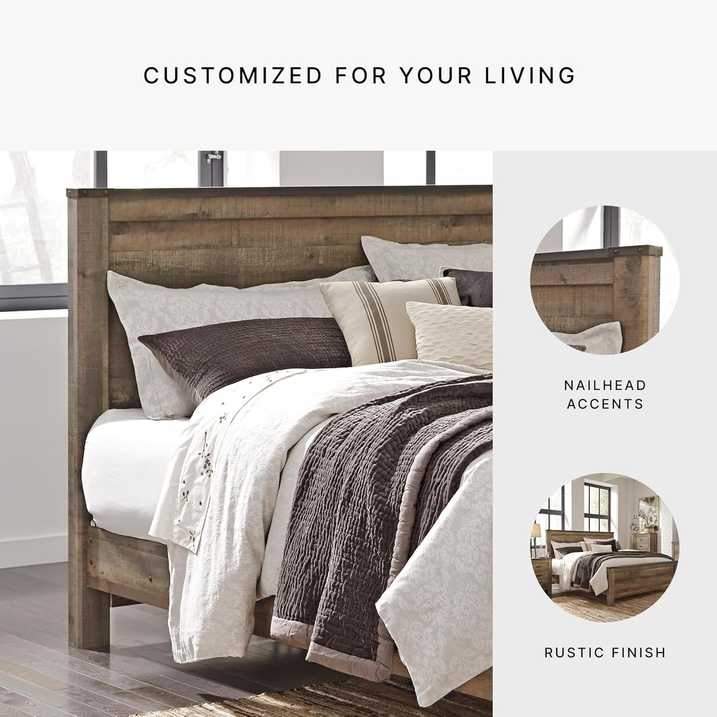 NEW Rustic King Headboard with Charming Plank Details