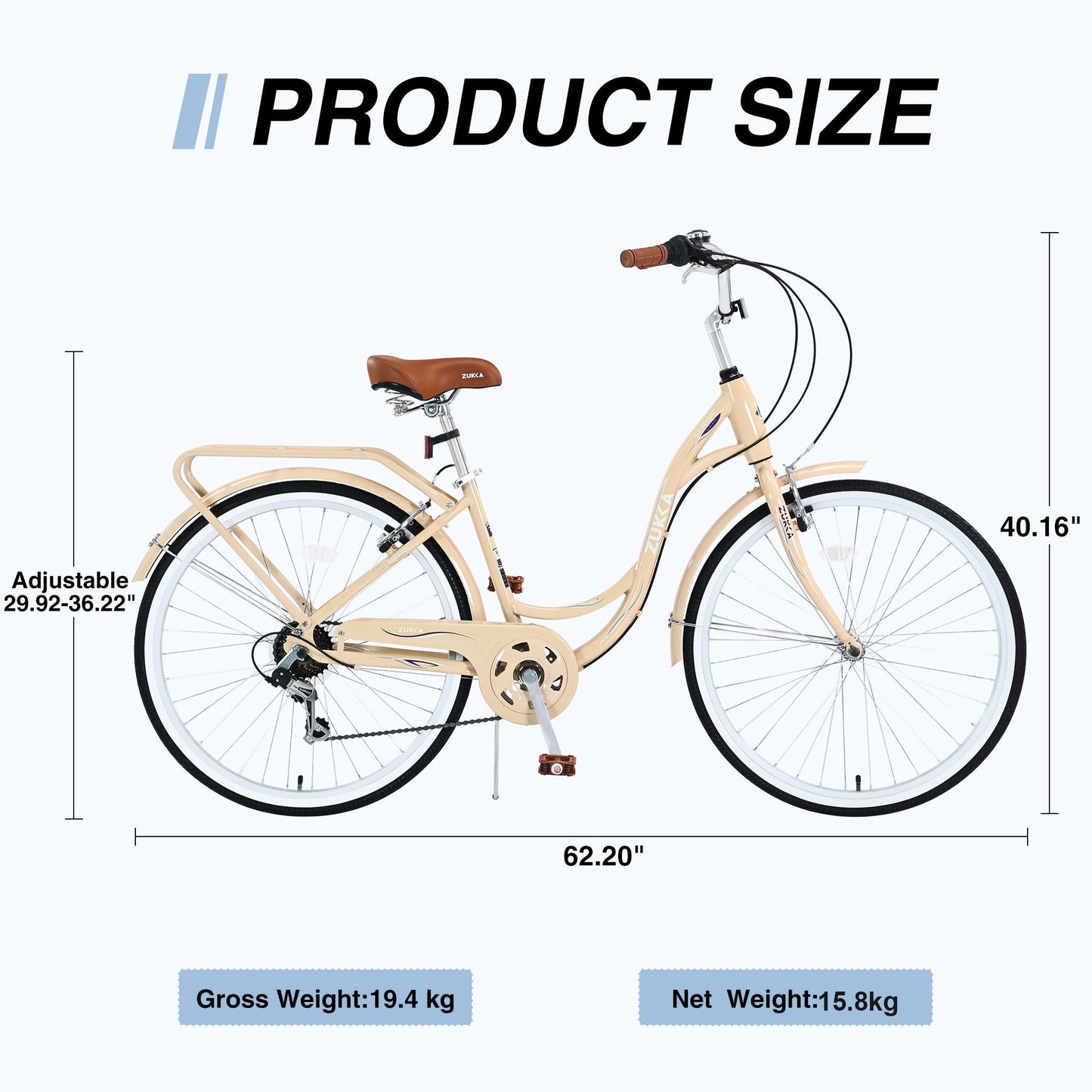 NEW 7 Speed, Steel Frame, Multiple Colors 24 Inch Ladies Bicycle