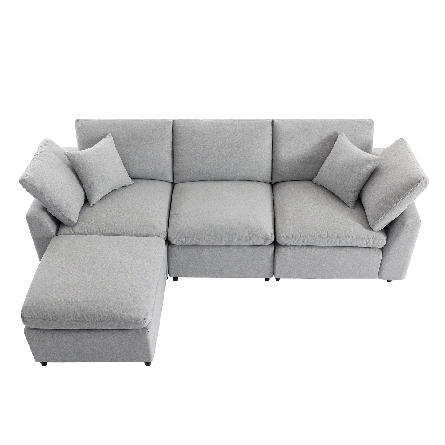NEW U Style Down Filled Upholstered Convertible L Shaped Sectional Sofa