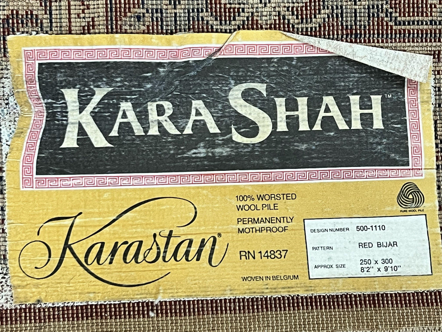 USED Karastan Rug 8x10, Kara Shah Red Bidjar, Belgium Power Loomed Rug, Wool Pile Karastan Rug, Vintage