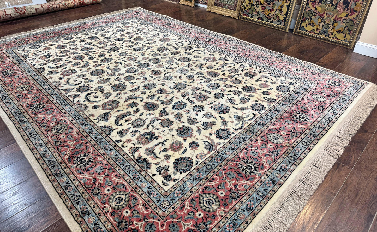 USED Karastan Rug 8.8 x 12, Ivory Rose Kashan #768, Wool Pile Karastan Carpet, Original 700 Series, Rare, Discontinued, Vintage