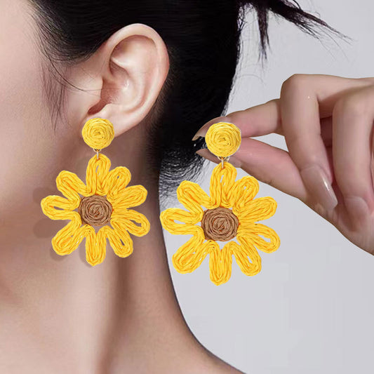 New High-grade Silver Pin Earrings Women's Bohemian Style Ornament