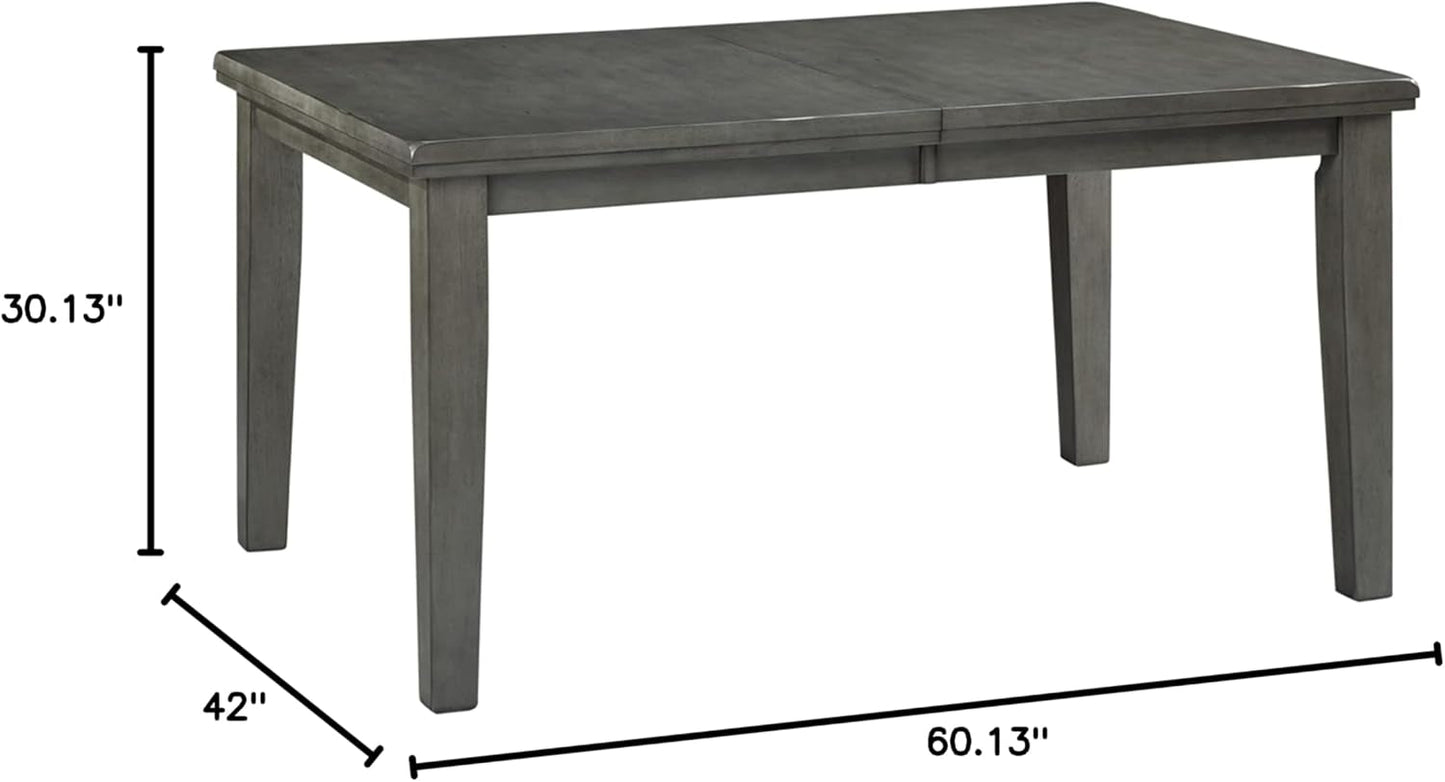 NEW Hallanden Modern Farmhouse Butterfly Extension Dining Table Dark Gray