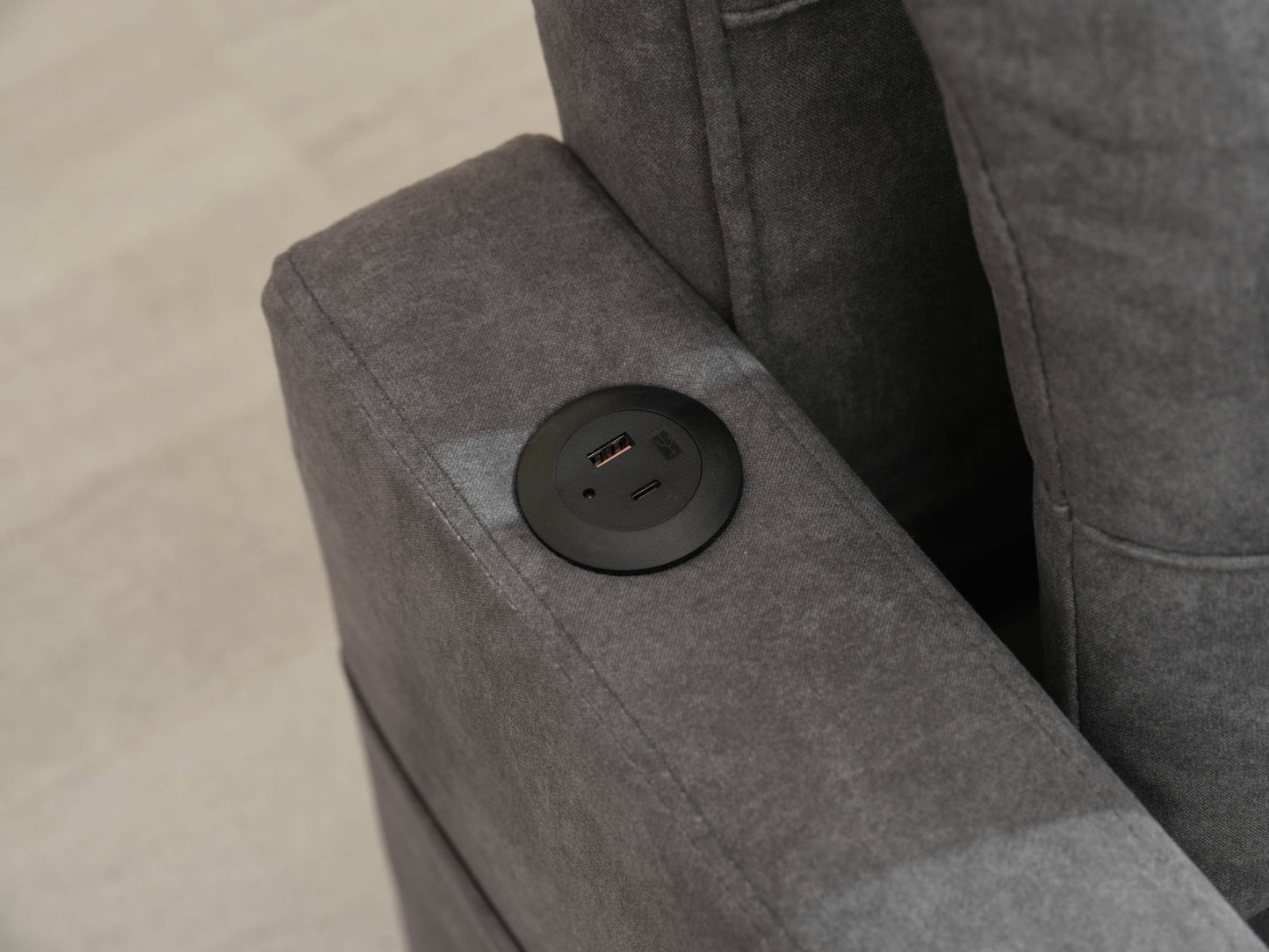 NEW Dark Grey Futon Bed Convertible Chair 3-in-1 Pull Out Sleeper Sofa with USB Ports