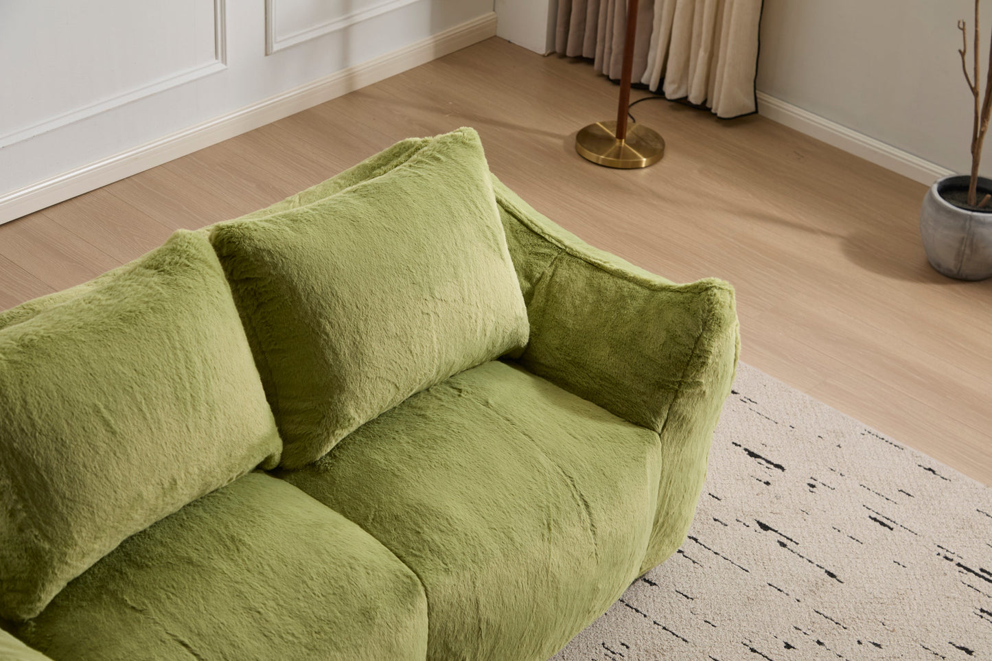 NEW Adult Green Giant Bean Bag Sofa Couch for Adults, Ultra Soft Fluffy Loveseat Bean Bag Sofa Oversized Lounge Cozy Reading Chair with Pillows