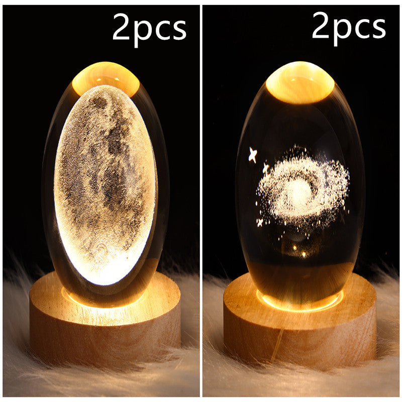 NEW LED Night Light Galaxy Crystal Ball Table Lamp 3D Planet Moon Lamp Bedroom Home Decor For Kids Party Children Birthday Gifts