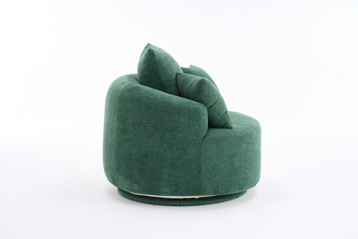 NEW 360° Green Swivel Accent Barrel Round Upholstered Sofa Chair with 3 Removable Pillows