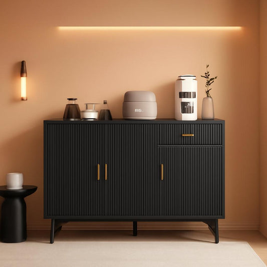NEW Black 47In Sideboard Cabinet For Dining Room Storage