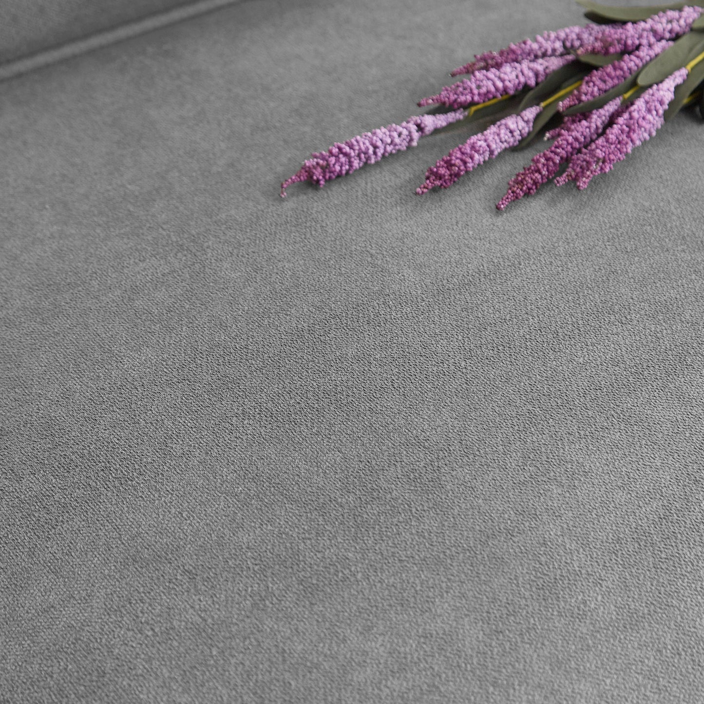 NEW Modern Snow Fleece Fabric 3-Seater Sofa with Cup Holders in Gray