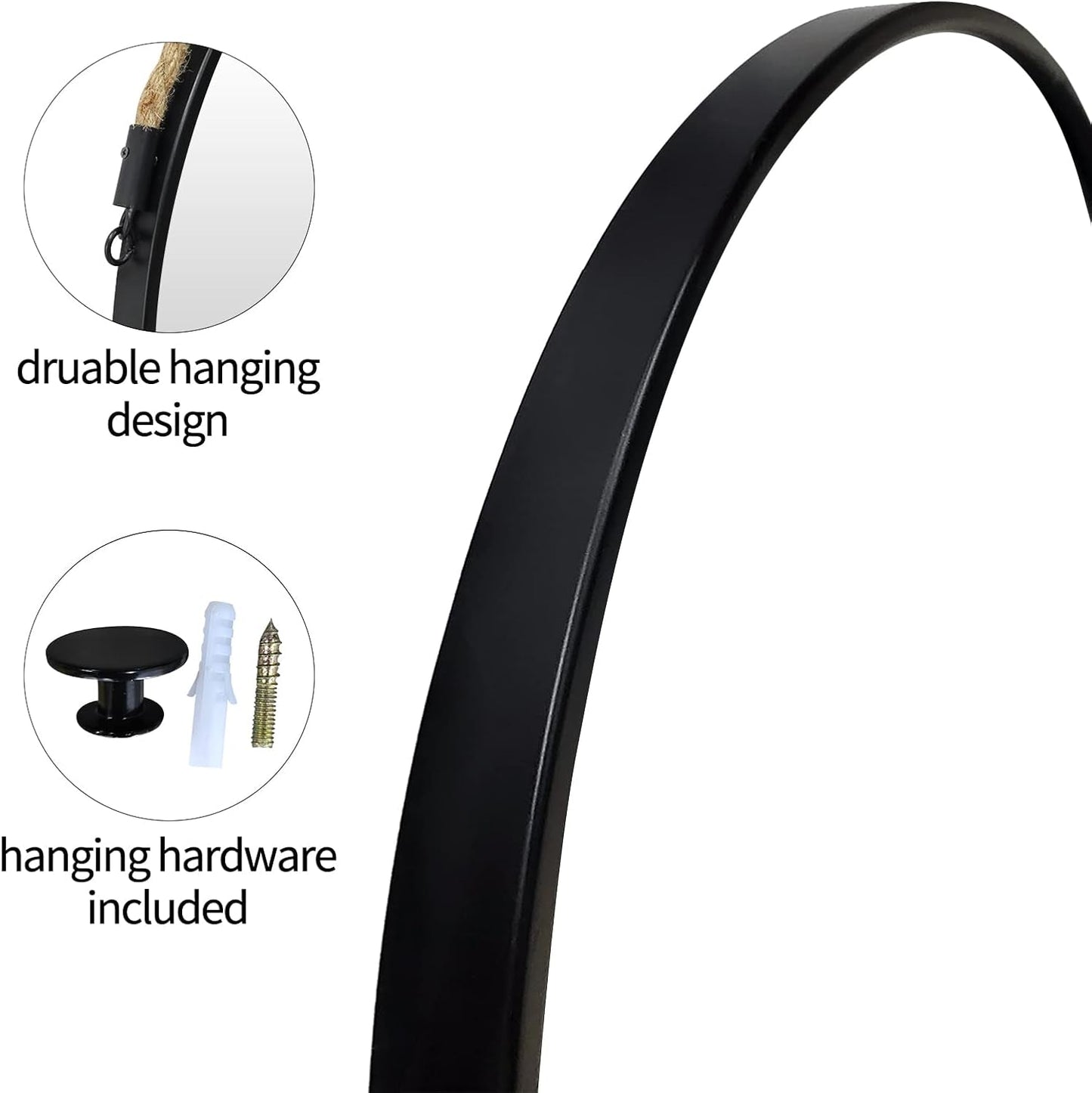 NEW 20 Inch Round Hanging Mirror Wall Mounted Classic