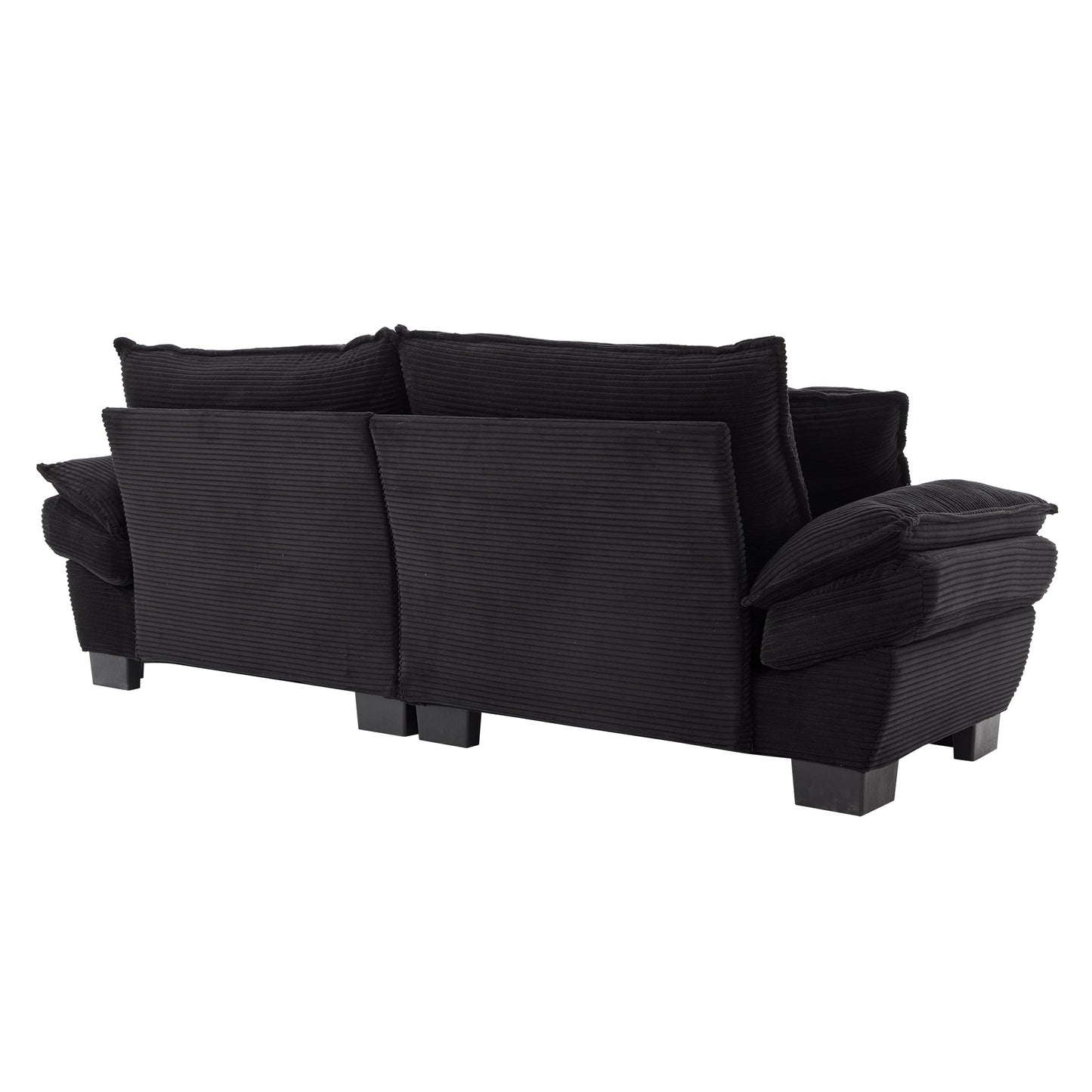 NEW Black Corduroy Sofa Sleeper Couch Loveseat Comfy Upholstered Deep Seat Sofa