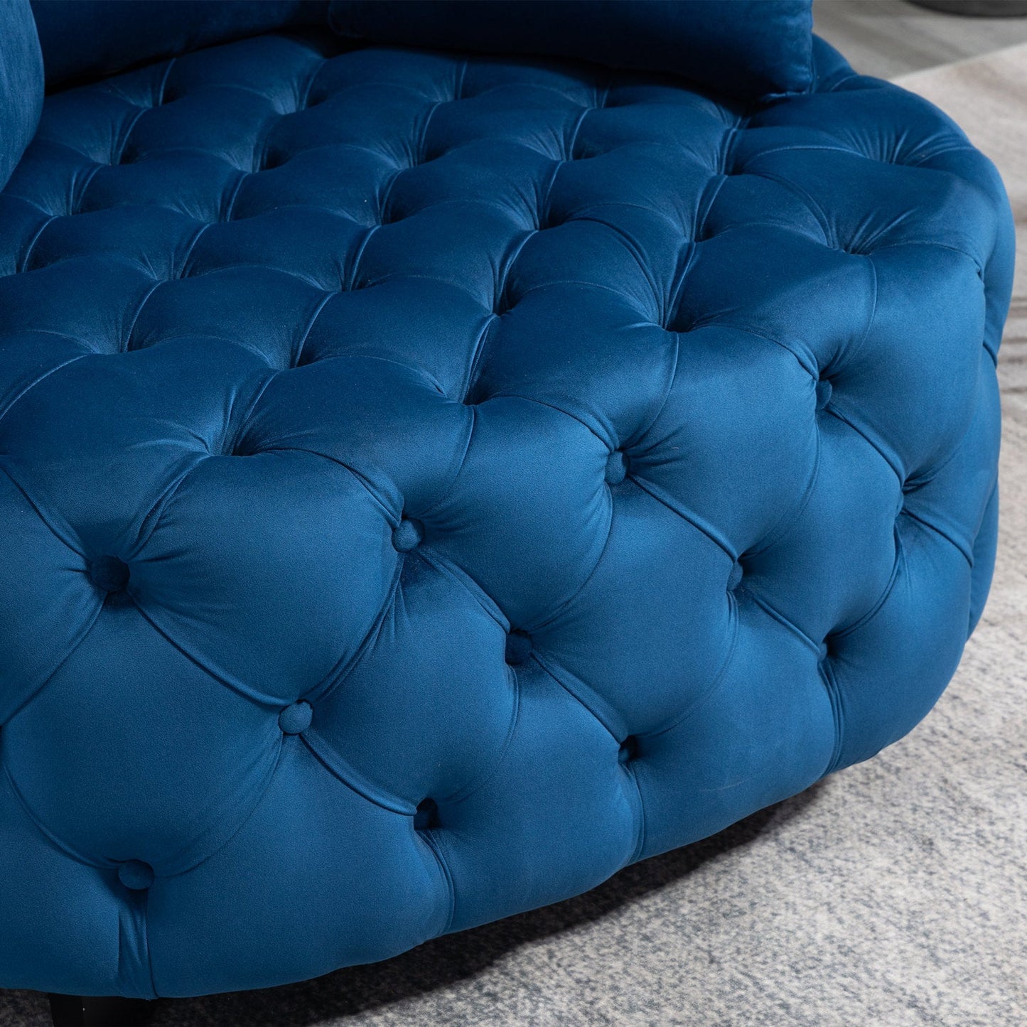 NEW A&A Furniture Blue Accent Chair Classical Barrel Chair