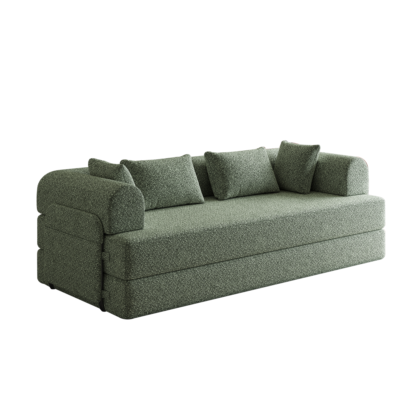 NEW 78.7-Inch Convertible Sleeper Couch Sofa Bed with Cylindrical Pillow Folding Mattress with Side Pocket