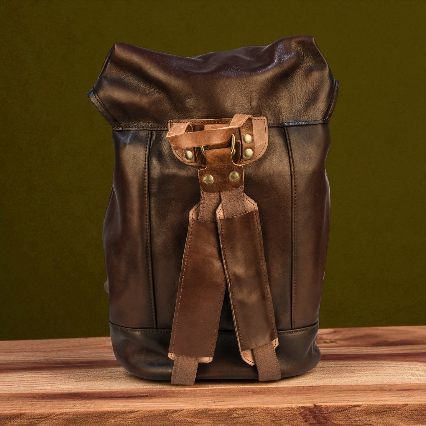 NEW Bovine Leather Single Strap Backpack - Brown