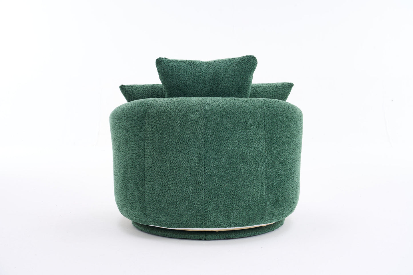 NEW 360° Green Swivel Accent Barrel Round Upholstered Sofa Chair with 3 Removable Pillows
