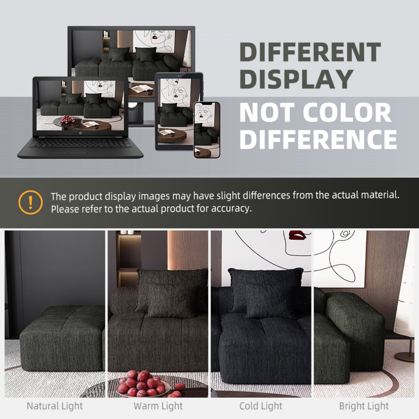 NEW Modern Oversized Modular Sectional Sofa with Ottoman, Seat, Chaise lounge and Armrest, Sparkling Chenille Fabric Soft Cushion Sofa with 4 Pillows,4 PCS DIY Combination Tufted Sofa,No Assembly Required