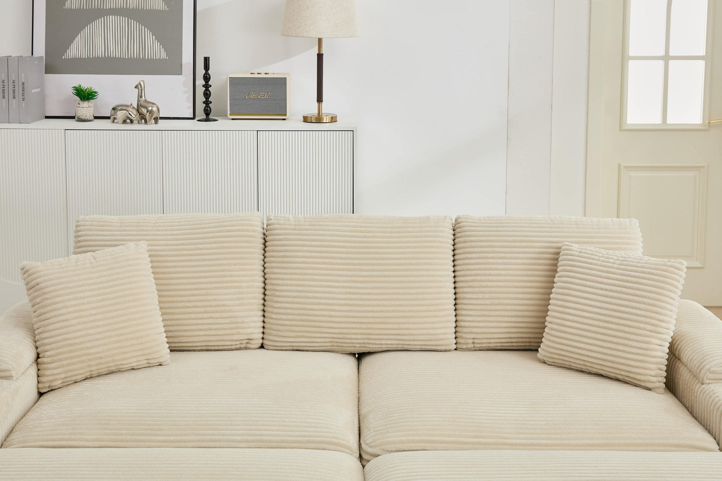 NEW Combination Modular Convertible Sectional Upholstered Deep Seat Sofa Bed Set with Armrest Storage Stainless Steel Cup Holders and USB Ports