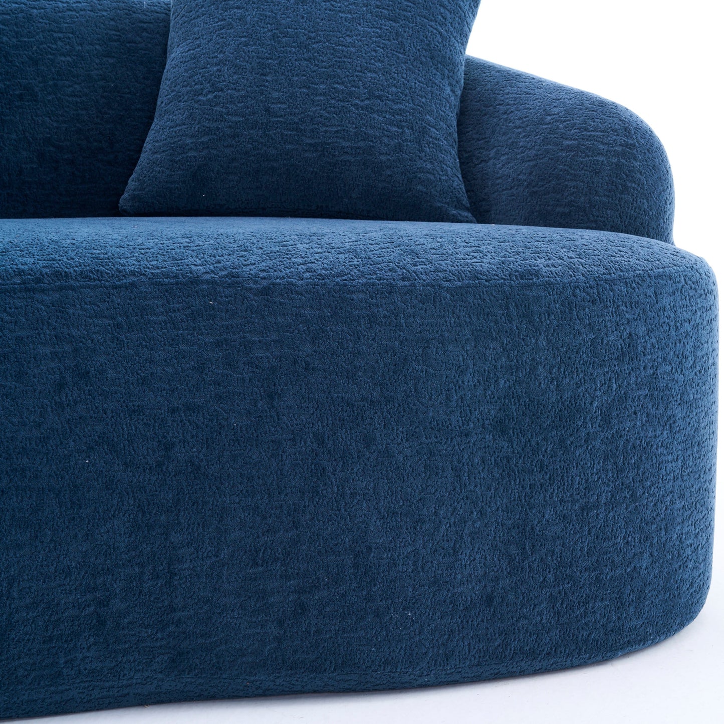 NEW Full Compression Sponge Navy Blue Modular Chenille L-Shape Sectional Sofa with High-Density Foam
