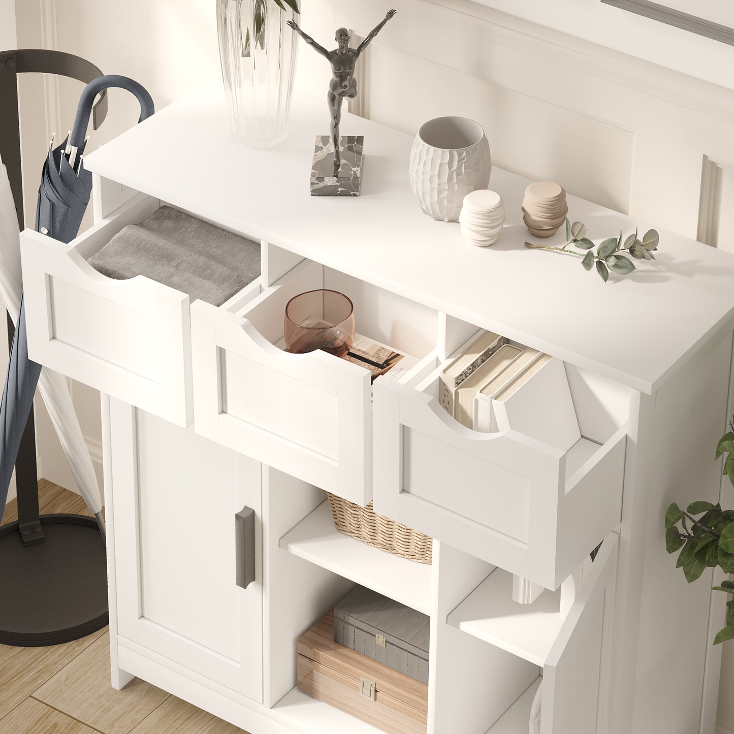 NEW Cabinets With Drawers And Shelves, Living Room, Bedroom, Bathroom Decor Cabinets Furniture Home Decor - White