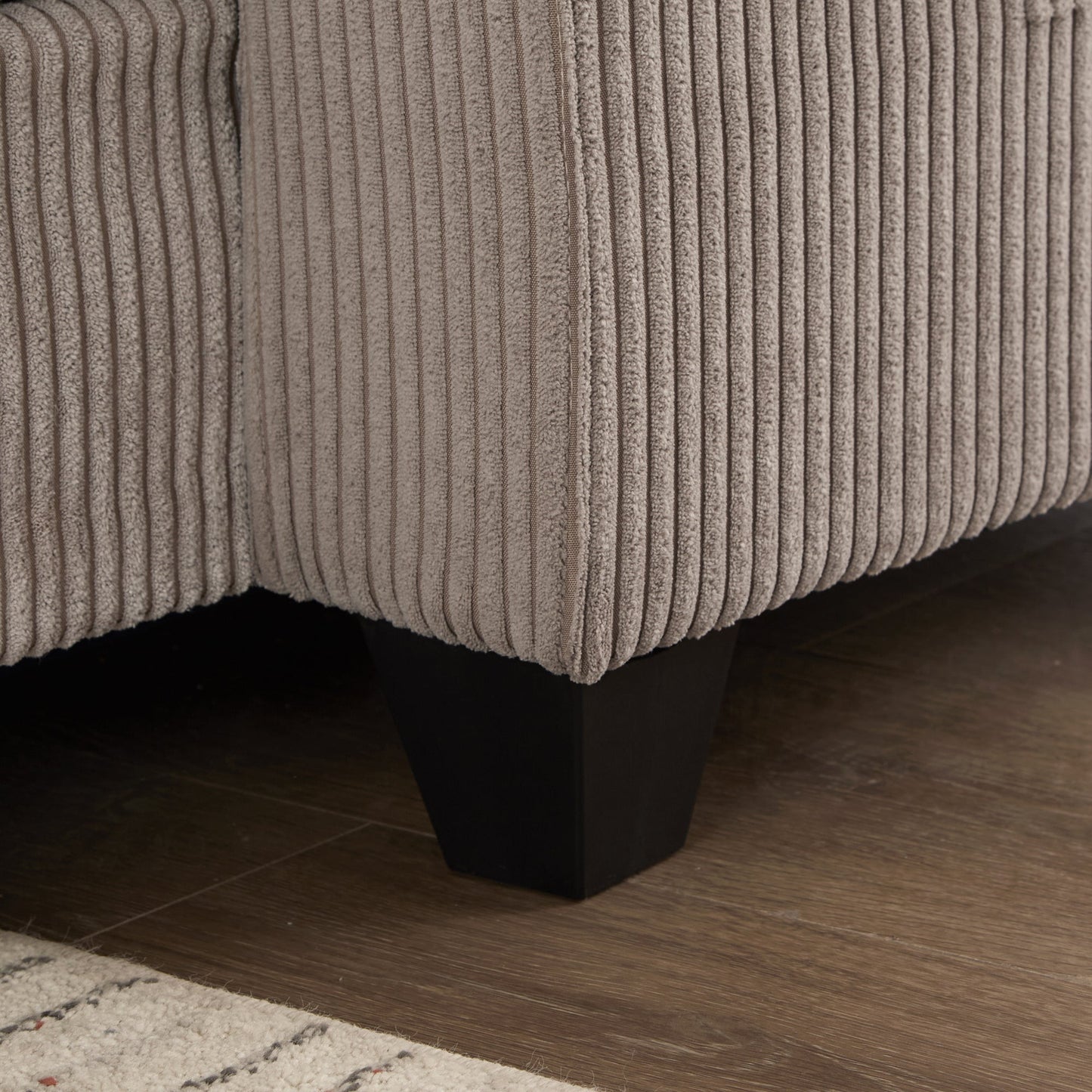 NEW Convertible Chaise Lounge 63' Loveseat Sofa Bed with USB Ports, Cup Holders, Phone Holder, Storage, Brown Corduroy