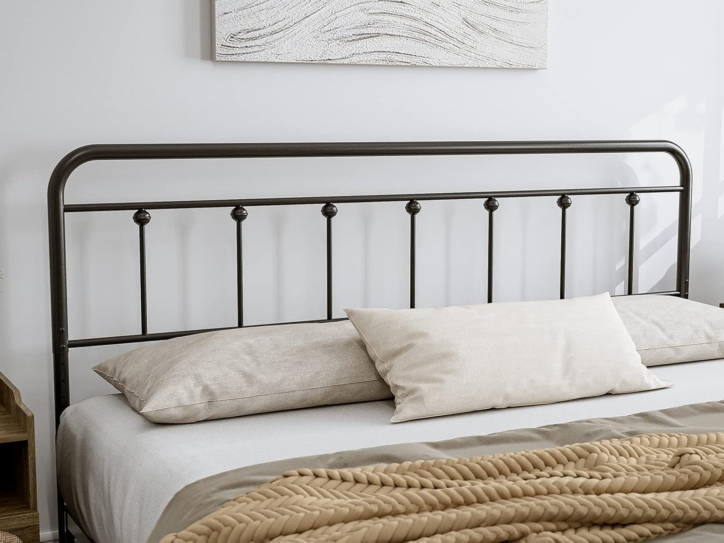 NEW Adjustable Height Metal Headboard in Farmhouse Victorian Style