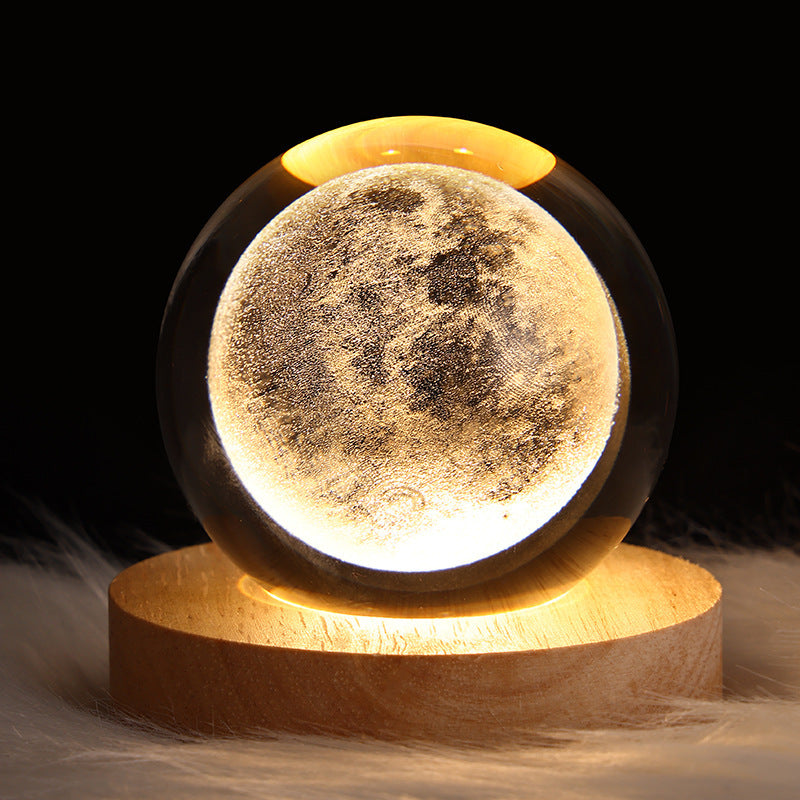 NEW LED Night Light Galaxy Crystal Ball Table Lamp 3D Planet Moon Lamp Bedroom Home Decor For Kids Party Children Birthday Gifts
